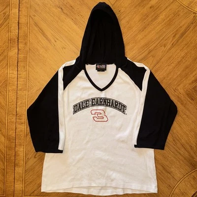 Chase Authentics Dale Earnhardt 3 Nascar Camisa Manga 3/4 Para Mujer Cuello en V Sudadera con Capucha Foto 1 de 4