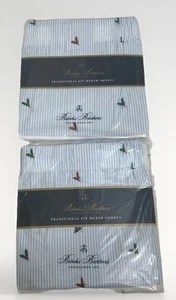 2 Brooks Brothers New Traditional Fit Boxers 100% Cotton Shorts Mens Large - Picture 1 of 3