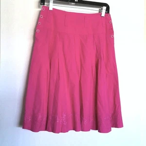 NUEVA Falda Círculo Rosa Caliente Oilily Plisada Algodón Bordada Nueva Sin Etiquetas UE Talla 34 EE. UU. 4/6 - Imagen 1 de 7