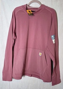 New~CARHARTT Womens 2XL Force Relaxed Fit Pullover~Wicking~Anti-Odor Pink - Picture 1 of 12