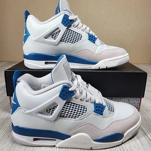 Nike Air Jordan 4 Retro Military Blue/White Mens Size 9.5 FV5029-141 - Picture 1 of 8