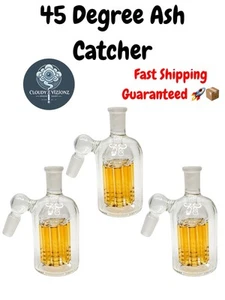 14mm 45° Glas Aschefänger Premium Qualität Tabak Wasserpfeife Bong Shisha - Bild 1 von 4