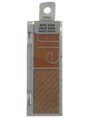 e.l.f. Paleta iluminadora rubor melocotón blanco dúo cara tamaño mordida nueva sellada Foto 1 de 2