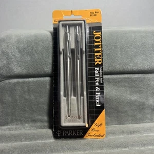 Juego de bolígrafos y lápices Parker Jotter vintage recargables de acero inoxidable - LEER - Imagen 1 de 4