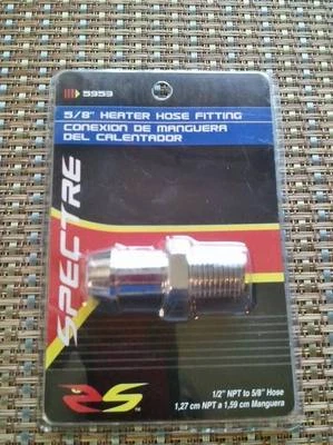 Heater Hose Fitting 5/8" , 1/2" NPT to 5/8" Hose 5953 Chrome  - Image 1 of 3