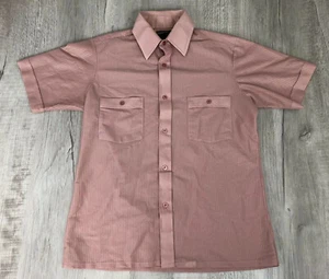 Vintage JCPenny Collard Shirt Pink Lite Weight 85% Poly 15% C Mens  S 14-14.5 - Picture 1 of 10