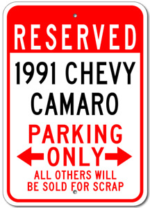 Spersonalizowany 1991 91 CHEVY CAMARO Znak parkingowy Custom Chevrolet Garaż Tablica