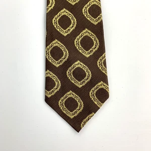 Vintage Krawatte 70er Jahre Rhodia braun Acetat breite Krawatte gewebt in Frankreich Disco - Bild 1 von 7