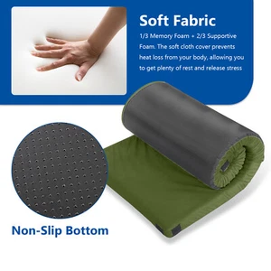 Thick Memory Foam Camping Mattress Sleeping Pad Car/Tent/Cot Portable Floor +Bag - Picture 1 of 10