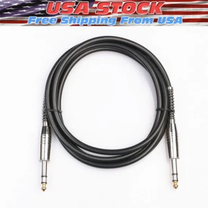 6FT Stereo Cable 1/4 Inch Male Trs Speaker Amp Noiseless Guitar Cable - Picture 1 of 6