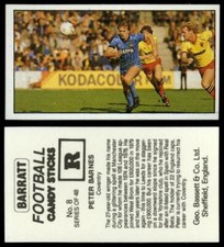 Peter Barnes - Coventry #8 Barratt Football Candy Sticks 1985-6 Bassett Card