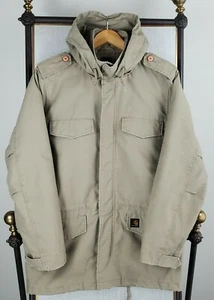 CARHARTT WIP Size Large Mens Sand Khaki Hooded Insulated Jacket Coat Military - Picture 1 of 12