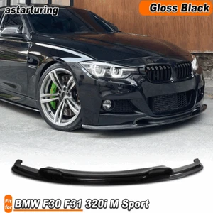 For BMW 3 Series F30 318i 320i MTech Bumper 12-18 Gloss Black Front Lip Spoiler  - Bild 1 von 9