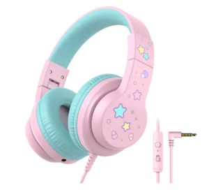 iClever Kids Headphones for School Travel, Safe Volume, Over-Ear Girls Boys - Picture 1 of 10