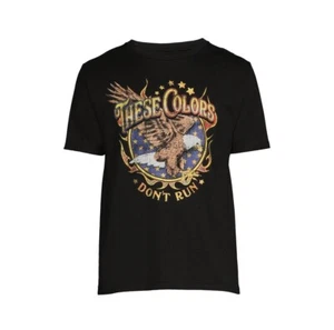 THESE COLORS DON’T RUN Men’s (M) Patriotic Short Sleeve Graphic T-Shirt • Black - Picture 1 of 5