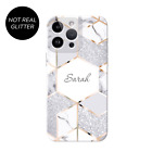 Personalised Phone Case Marble Custom Name Soft Cover For iPhone XR 11 12 13 14