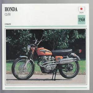 1968 Honda CL450 (444cc) Japan Bike Motorcycle Photo Spec Sheet Info Stat Card - Picture 1 of 1