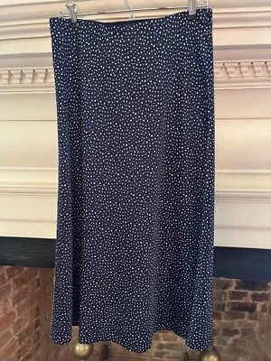 J Crew Women's Navy Polk-a-Dot Gweneth Slip Skirt Sz Small - Image 1 of 4