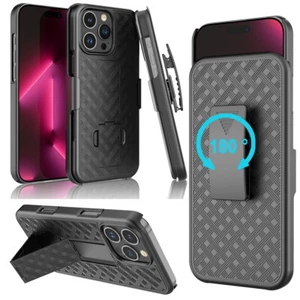 For iPhone 16 Pro Max/16 Pro/16 Plus/16 Case + Holster Belt Kickstand Clip Cover - Picture 1 of 7