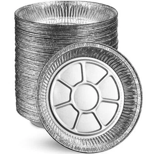 50 Pack 9 Inch Aluminum Foil Pie Pans Disposable for Pies Fruit Tarts Bakery - Picture 1 of 7