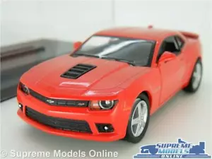 CAMARO CAR MODEL 1:38 SIZE RED + DISPLAY CASE SPORTS KINSMART 2014 AMERICAN T3 - Picture 1 of 5