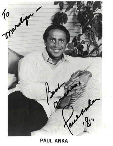 PAUL ANKA SINGER HAND SIGNED IN PERSON B&W PHOTO Cover
