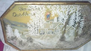 Vintage Framed Religious God Bless our Home Picture Bubble Glass 18 x 11 - Bild 1 von 8