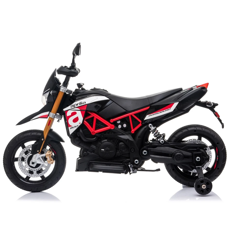 12v Ride on Dirt Bike -kids Electric Aprilia Motorcycle Toy W/ Spring Suspension