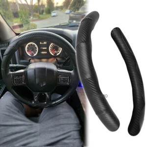 Accesorios antideslizantes para cubierta de volante de coche de 15"" de fibra de carbono negra para Dodge - Imagen 1 de 13