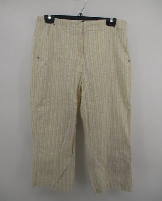 Calças capri listradas Basic Editions tamanho 10 - Imagem 1 de 4