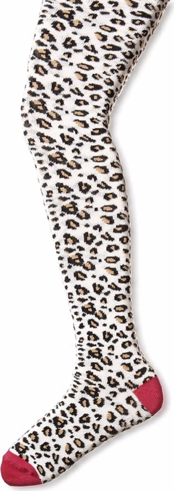 New Country Kids White  SNOW LEOPARD TIGHTS 9-11 years Gift Animal Print Tween  - Image 1 of 1
