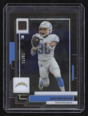 2022 Panini Clearly Donruss Austin Eckler #26 Orange /75 Los Angeles Chargers - Image 1 of 2