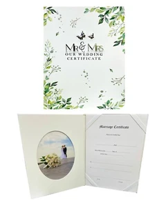 Mr & Mrs Wedding Certificate Holder with Photo Insert Engagement / Wedding Gift - Picture 1 of 4