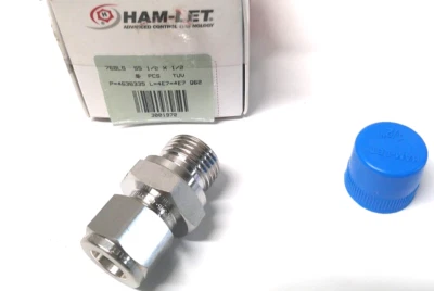 Male Connector 1/2" Tube OD x 1/2" Male BSPT 316S/S Ham Let Tube Fitting - Image 1 of 3