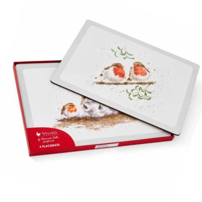 Wrendale Designs Christmas Placemats (Set of 4) - Cork-Backed - Image 1 of 4