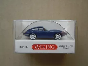 WIKING CARS 0803 02 JAGUAR E-TYPE COUPE 1:87 DARK BLUE IN ORIGINAL PACKAGING EX - Picture 1 of 2