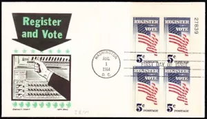 US 1964 Register and Vote (1249) . Ken Boll Cachet . FDC - Picture 1 of 1