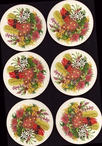 Ashdene Purely Australian Round Coaster Set of 6 Wildflowers cork back - Picture 1 of 1