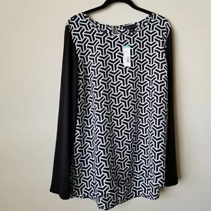 Metaphor Damen Neu mit Etikett weiß & schwarz Kontrast Langarm Top Gr. XL *J34 - Bild 1 von 4