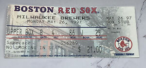 Boston Red Sox May 26, 1997 Vintage Ticket Stub vs Milwaukee Brewers Fenway Park