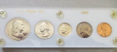Juego de cinco monedas de Estados Unidos 1960 prueba año acuñado. UNC. RJ Foto 1 de 3