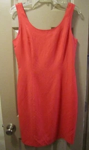 SZ 6 NEW YORK STUDIO WOMENS ORANGE PINK CORAL LINEN BLEND SHEATH STYLE DRESS EUC - Bild 1 von 7