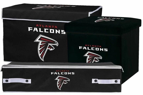 Atlanta Falcons NFL Collapsible Footlocker, Ottoman & Under the Bed Bin Cover