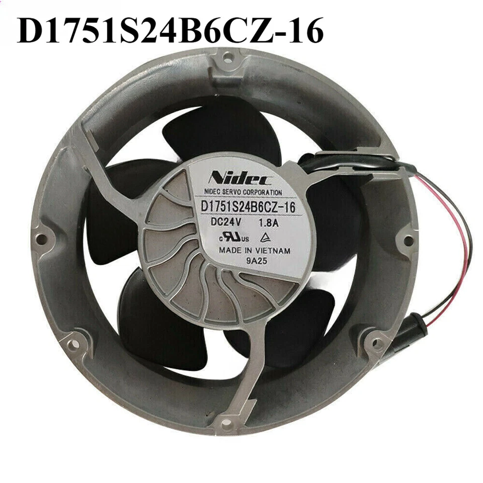 Nidec 172*51MM DC24V 1.8A D1751S24B6CZ-16 6314HR For ABB Inverter Fan ACS510/550 - Image 1 of 1