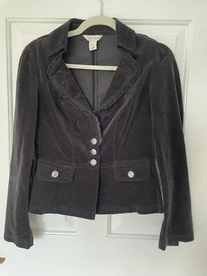 Chaqueta de terciopelo negra blanca Black House Market con minifalda a juego talla 2 Foto 1 de 4