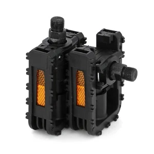 1 x Pair Bike Bicycle Pedals Black Cycle BMX Mountain Bike With Reflectors 9/16" - Picture 1 of 11