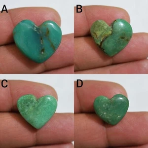 A+ Green Chrysoprase Heart Cabochon Oval Shape Loose Gemstone For Making Jewelry - Picture 1 of 13
