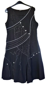 Trägerkleid Kleiderrock Tunikakleid Gr. 46 schwarz A- Linie - Bild 1 von 5