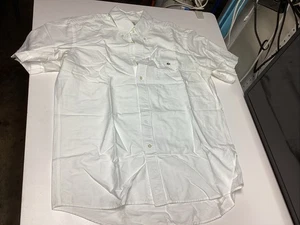 CLÁSICO LACOSTE 42 IZOD 87651 AZUL MANGA CORTA OXFORD BOTÓN ABAJO COCODRILO - Imagen 1 de 6