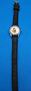 Vintage Lorus Minnie Mouse Uhr schwarz Lederarmband - Bild 1 von 5